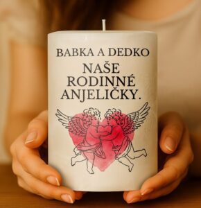 Dekoračná palmová sviečka - naše rodinné anjeličky.