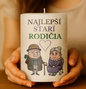 Dekoračná palmová sviečka - Najlepší starí rodičia