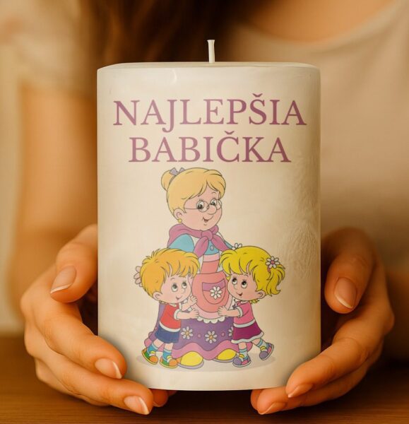 Dekoračná palmová sviečka - Najlepšia babička 2