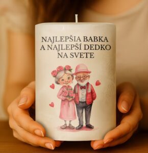 Dekoračná palmová sviečka - Najlepšia babka a dedko 3