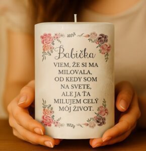 Dekoračná palmová sviečka - Babička, viem, že si ma milovala..