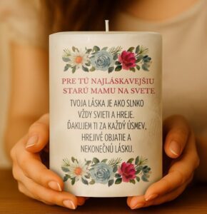 Dekoračná palmová sviečka - Pre starú mamu...