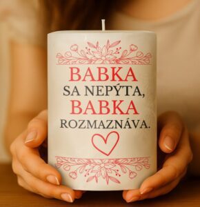 Dekoračná palmová sviečka - Babka sa nepýta..