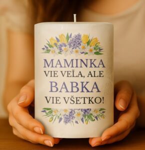 Dekoračná palmová sviečka - Maminka vie veľa..