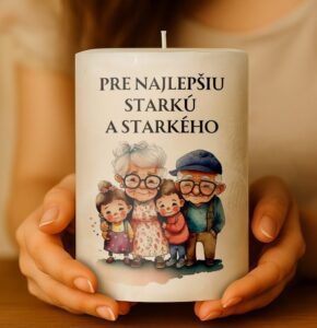 Dekoračná palmová sviečka pre babku a dedka