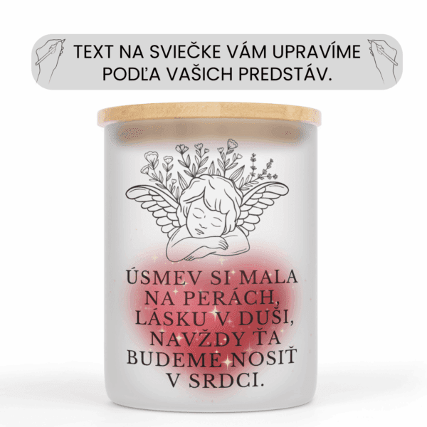 Spomienková veľká sviečka v sklenenej dóze s vlastným textom 12