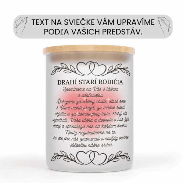 Spomienková veľká sviečka v sklenenej dóze s vlastným textom 9