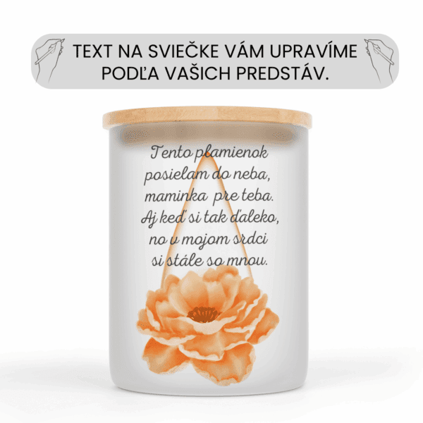 Spomienková veľká sviečka v sklenenej dóze s vlastným textom 6