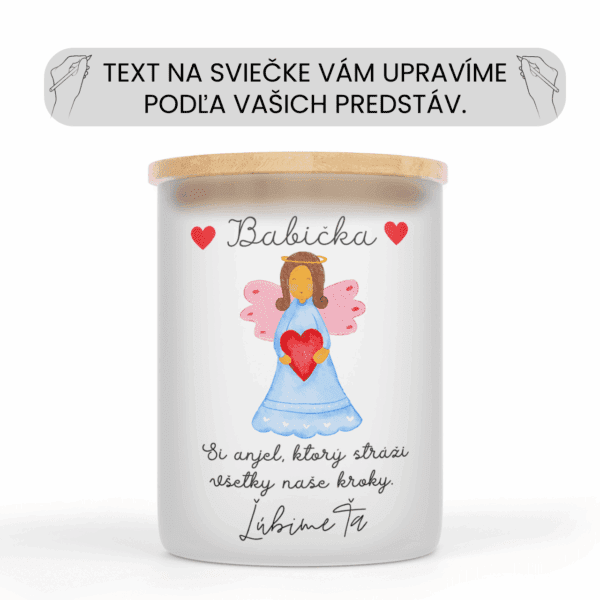 Spomienková veľká sviečka v sklenenej dóze s vlastným textom 2