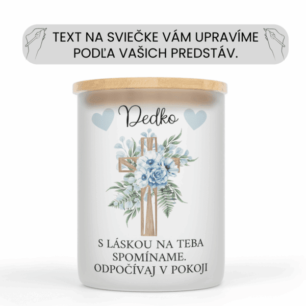Spomienková veľká sviečka v sklenenej dóze s vlastným textom 15
