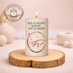 Personalizovaná sviečka pre nechtárku – keď sú nechty hotové, svet je krajší