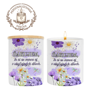 Personalizovaná keramická sviečka „Ďakujem, že si so mnou aj v obyčajných dňoch