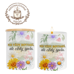 Personalizovaná keramická sviečka „Nie vždy rovnaké, ale vždy spolu“