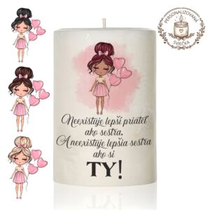 Personalizovaná sviečka pre sestru, Najlepšia sestra na svete