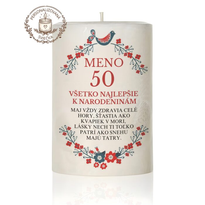 sviečka k narodeninám (23) ručne vyrábané sviečky s osobným venovaním