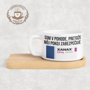 Matný hrnček DUO s bambusovou podšálkou – Môj pokoj zabezpečuje…