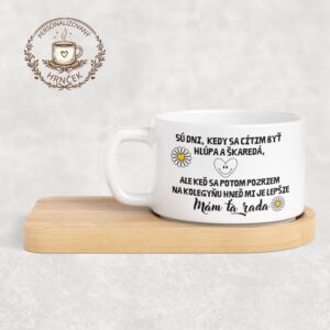 Hrnček DUO s bambusovou podšálkou – Mám ťa rada, kolegyňa