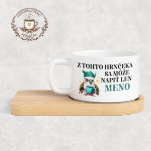 Matný hrnček DUO s bambusovou podšálkou – Piť z neho môže len tvoje meno 2