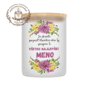 Personalizovaná darčeková sviečka v skle – k narodeninám a sviatku 4