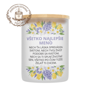 Personalizovaná darčeková sviečka v skle – k narodeninám a sviatku 5