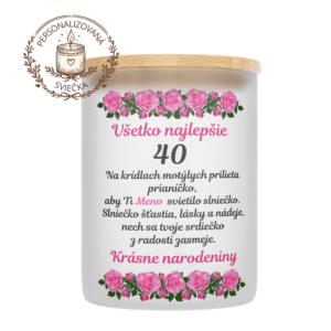 Personalizovaná darčeková sviečka v skle – k narodeninám a sviatku 9