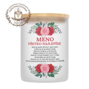 Personalizovaná darčeková sviečka v skle – k narodeninám a sviatku 10