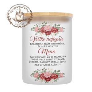 Personalizovaná darčeková sviečka v skle – k narodeninám a sviatku 12