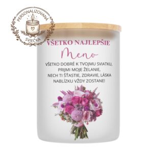 Personalizovaná darčeková sviečka v skle – k narodeninám a sviatku 2