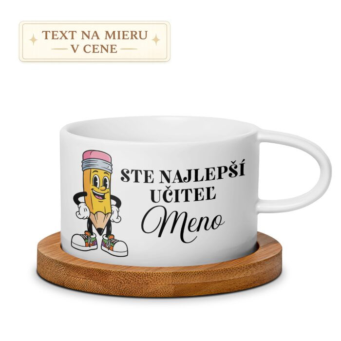 Hrnček – Ste najlepší učiteľ s menom (ceruzka)