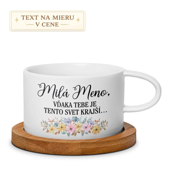 Personalizovaný hrnček – Vďaka tebe je tento svet krajší Personalizovaný hrnček – Vďaka tebe je tento svet krajší
