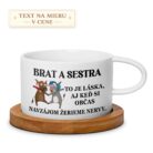 Vtipný a milý hrnček o súrodeneckej láske, ktorý vystihuje vzťah medzi bratom a sestrou.