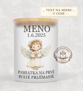 Sviečka na prvé sväté prijímanie – anjelik s blond vlasmi