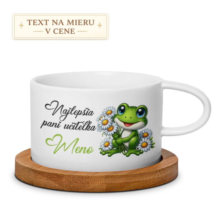 Hrnček – Najlepšia pani učiteľka s menom (žabka)