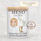 Sviečka na prvé sväté prijímanie – dievča s blond vlasmi a holubicou