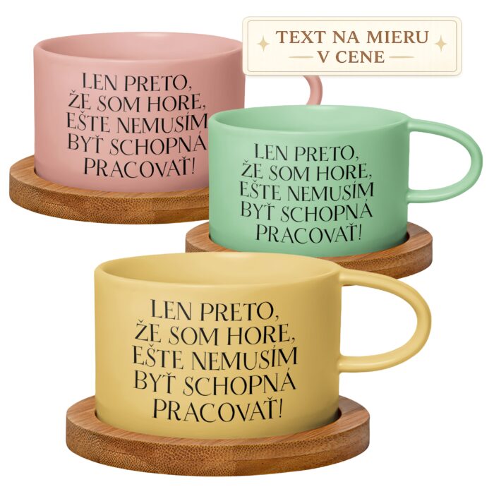 Hrnček makrónka Len preto, že som hore, ešte nemusím byť schopná pracovať