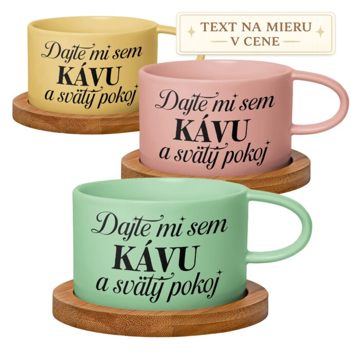 Hrnček makrónka Dajte mi sem kávu a svätý pokoj Hrnček makrónka Dajte mi sem kávu a svätý pokoj