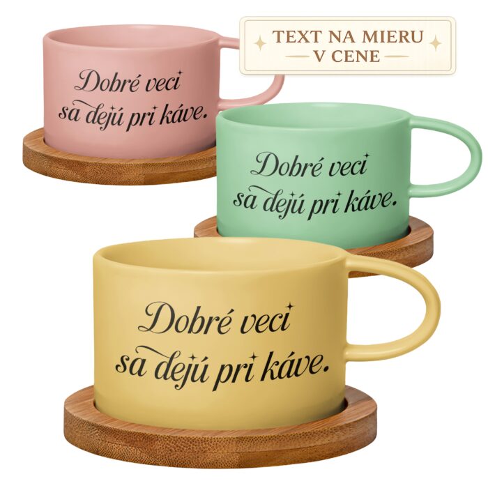 Hrnček makrónka Dobré veci sa dejú pri káve