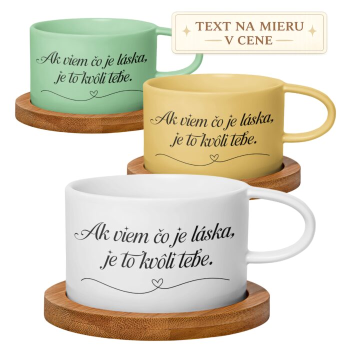 Hrnček makrónka Ak viem čo je láska je to kvôli tebe