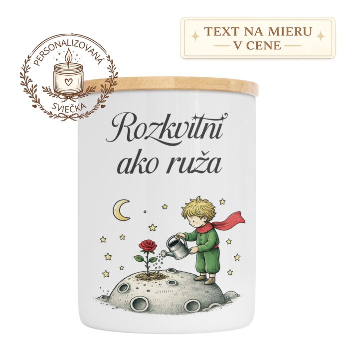 sviečka Rozkvitni ako ruža – kolekcia Malý princ