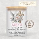 Sviečka na prvé sväté prijímanie – holubica, kríž a venovanie