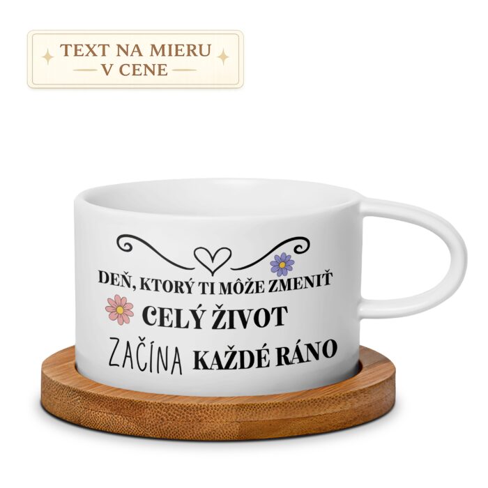 Hrnček Deň, ktorý ti môže zmeniť celý život začína každé ráno