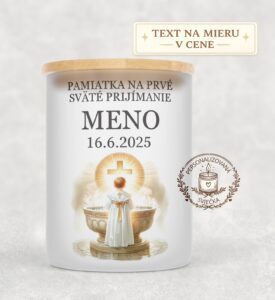 Sviečka na prvé sväté prijímanie – dieťa pri kríži