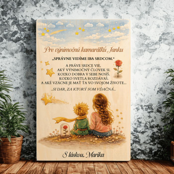 Darčeková tabuľa pre kamarátku s motívom Malého princa