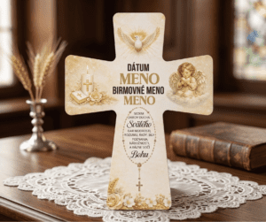 Sviatosť birmovania – keramický kríž na stojane 2