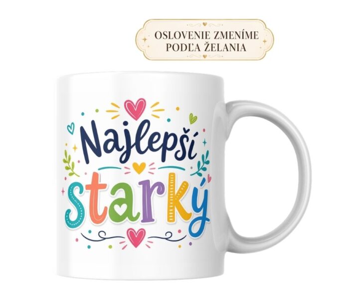 Hrnček Najlepší starký – farebný darček pre starého otca