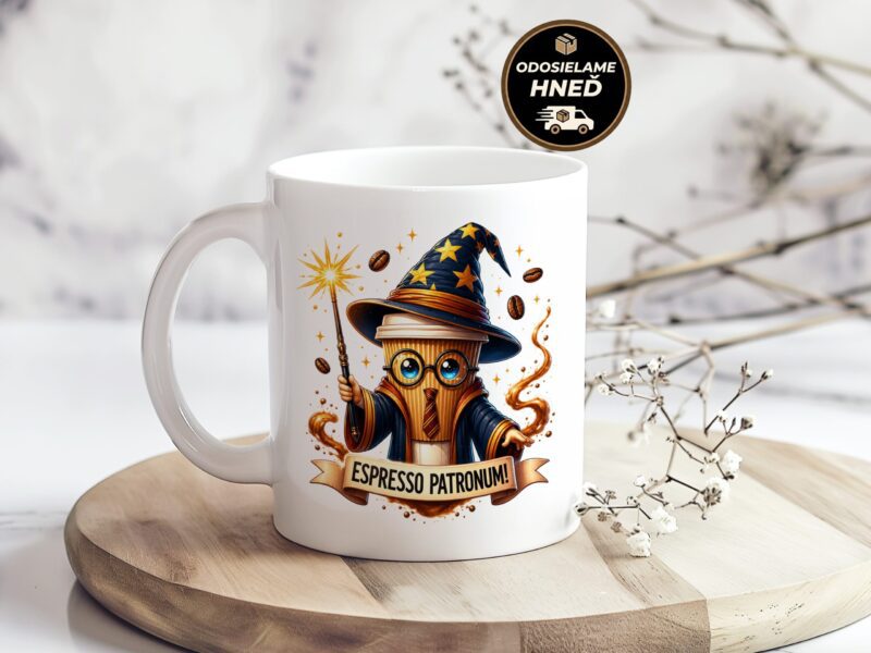Hrnček Espresso Patronum – čarovný hrnček pre milovníkov kávy