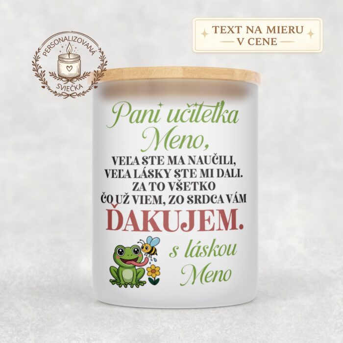 Sviečka pre pani učiteľku – poďakovanie zo srdca