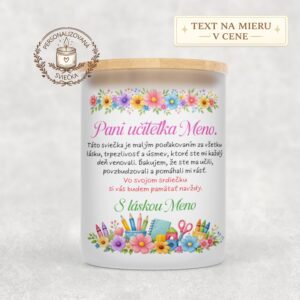 Sviečka pre pani učiteľku – Táto sviečka je malým poďakovaním