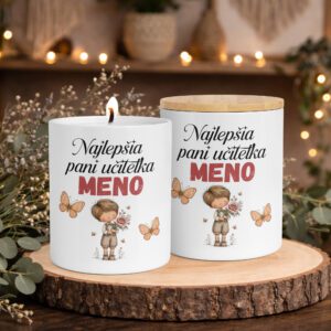 Sviečka Najlepšia pani učiteľka s menom chlapec