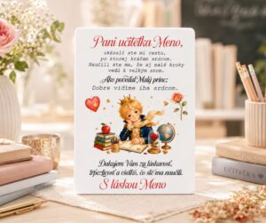 Personalizovaná tabuľka pre pani učiteľku s motívom Malého princa